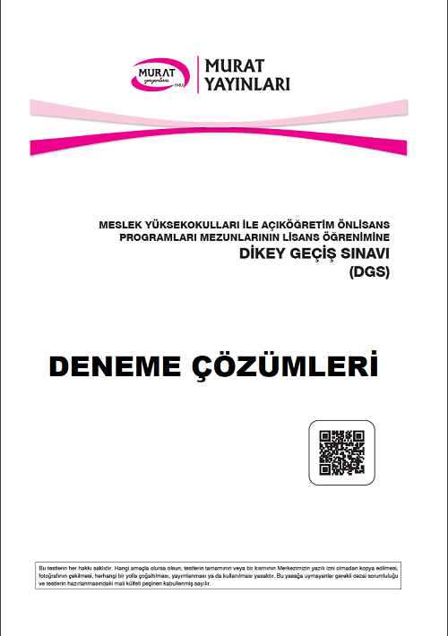 2025 DGS Deneme Sınav Çözüm Kitapçığı