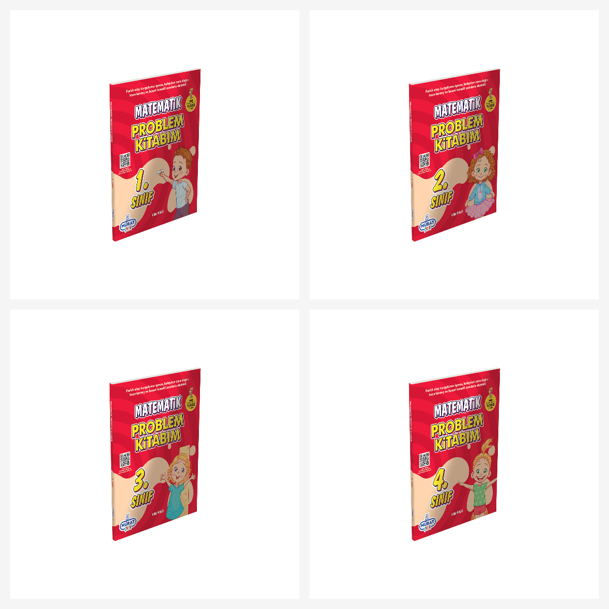 1.sınıf - 2.sınıf - 3.sınıf Ve 4.sınıf Matematik Problem Kitap Seti.