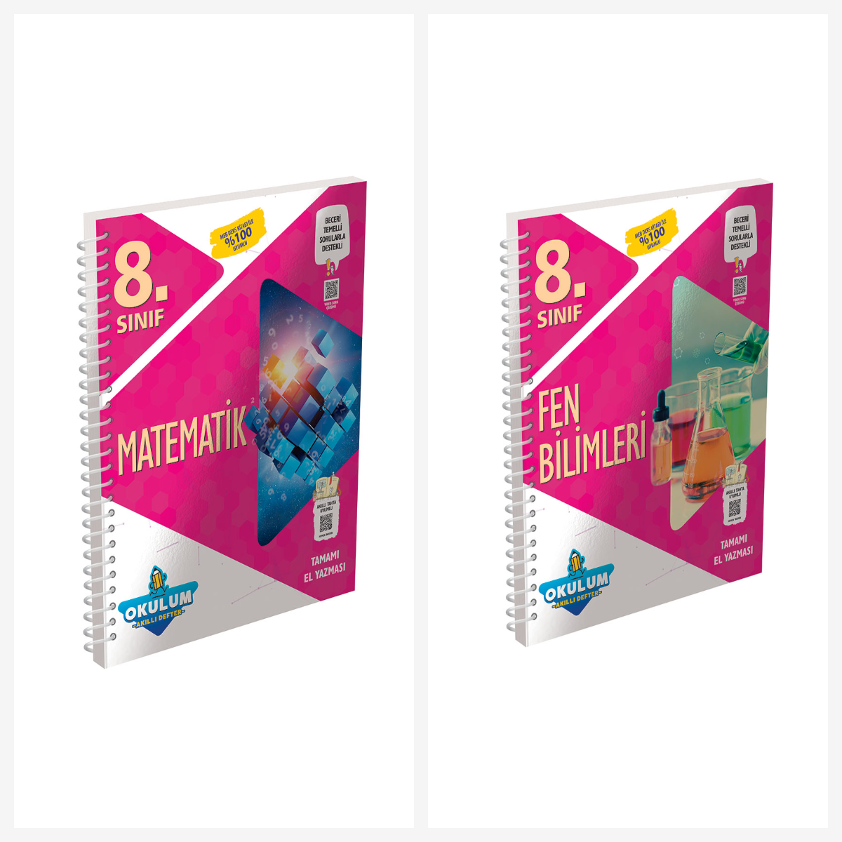 8.sınıf Matematik Ve Fen Bilimleri Akıllı Defter Seti Hedef Planlama Defter Hediyeli !