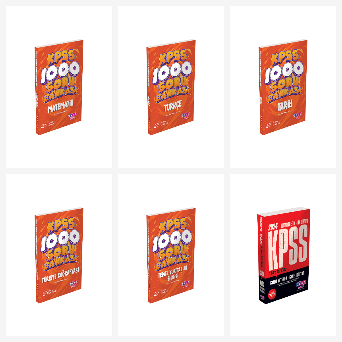 KPSS Ortaöğretim - Önlisans 5 Ders Tek Kitap Konu Anlatımlı ve Soru Bankası Set.(DK)