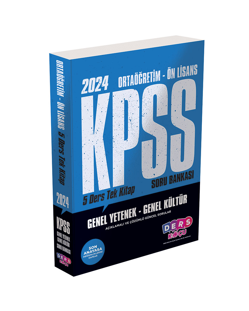 KPSS Ortaöğretim - Önlisans 5 Ders Tek Kitap Soru Bankası (DK)