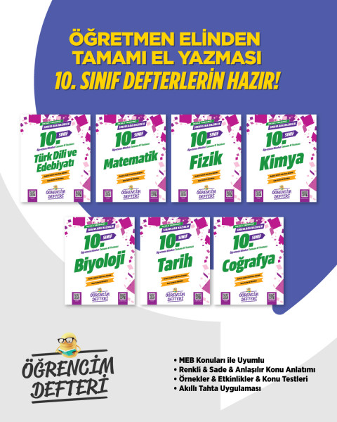 10. Sınıf Öğrencim Defteri Ful Set. Tamamı El Yazmalı !!!