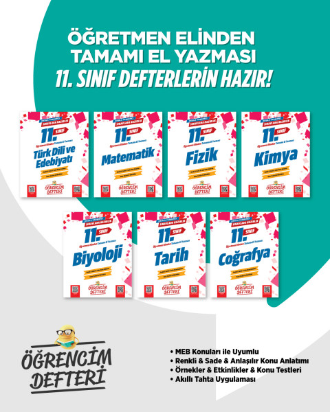 11. Sınıf Öğrencim Defteri Ful Set. Tamamı El Yazmalı !!!