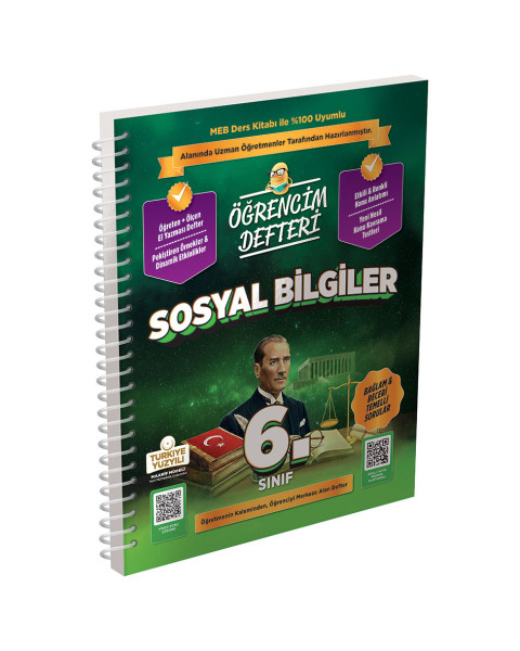 3309 6.Sınıf Sosyal Bilgiler Öğrencim Defteri
