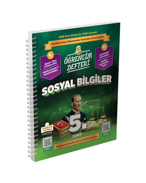 3359 5.Sınıf Sosyal Bilgiler Öğrencim Defteri