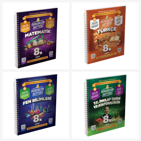 8. Sınıf Öğrencim Defterleri Full Set. Hedef Planlama Hediyeli !!