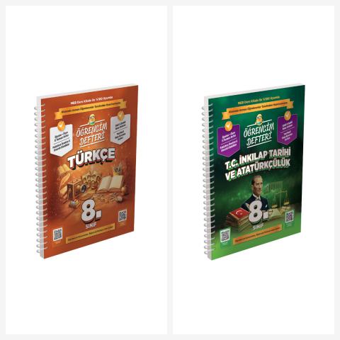 8. Sınıf Öğrencim Defterleri Türkçe- T.C. İnkılap Tarihi ve Atatürkçülük Set.