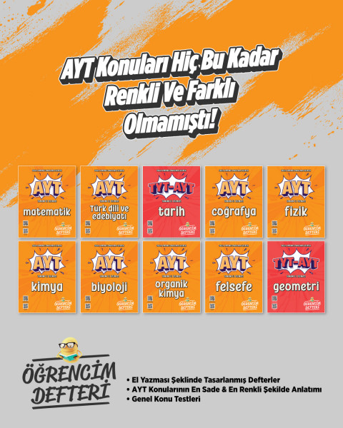 AYT Öğrencim Defteri Ful Set. Tamamı El Yazmalı !!!