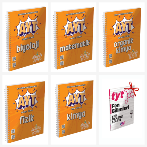 AYT Sayısal Öğrencim Defteri Set. TYT Fen Bilimleri 12'li Deneme Sınavı Hediyeli!!