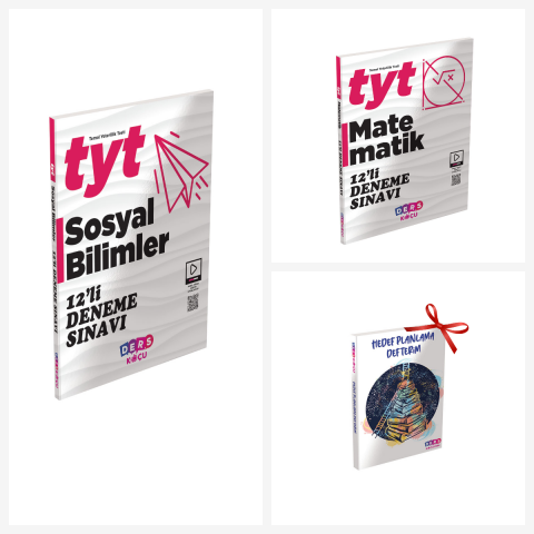 Ders Koçu Tyt Sosyal Bilimler Ve Matemetik 12 Li Deneme Seti Hedef Planlama Defter Hediyeli !